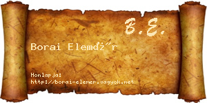 Borai Elemér névjegykártya