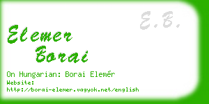 elemer borai business card