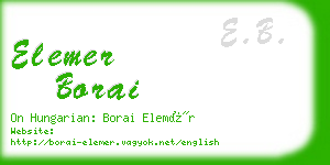 elemer borai business card